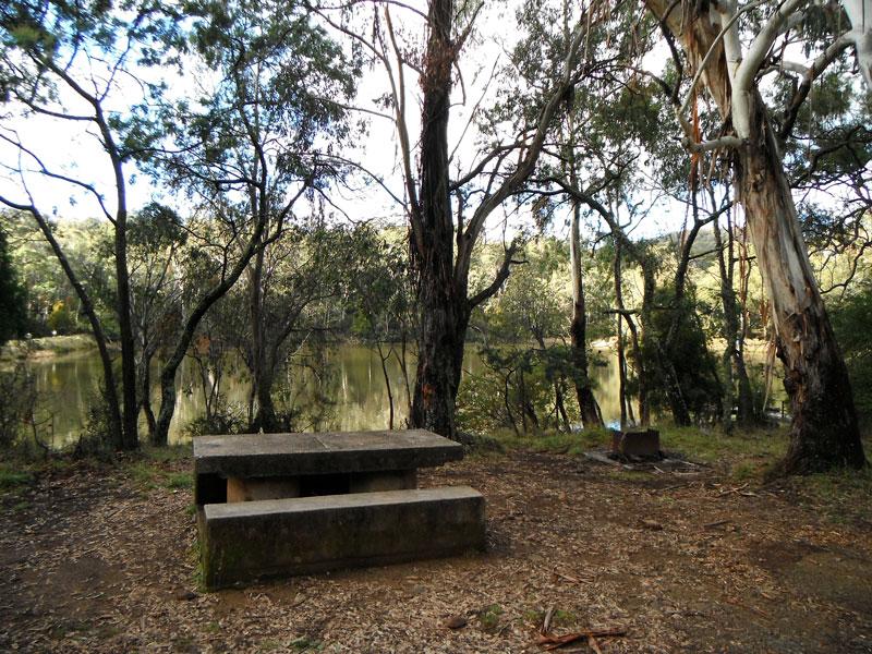 Camping/picnic area overlooking Sheba Dam