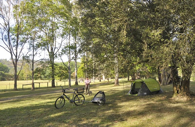 Bike campingWhat a great way to travel light. Bike camping at the Channon Village Campground