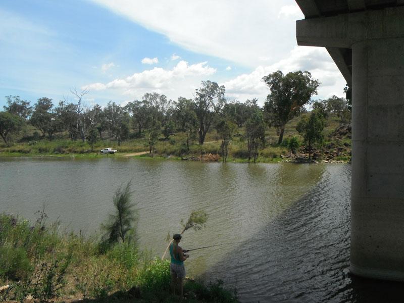 Fishing spot under Pera-Linton RoadJust up the road from Glen Riddle Campground. We had a little fish here, but it was the middle of the day and we only had a couple of casts.  It looks like a promising spot though.