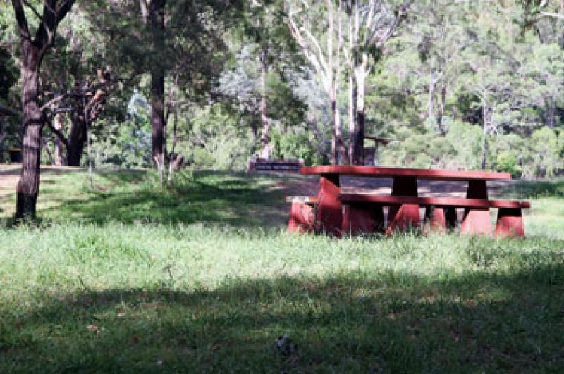 Picnic tables at Heifer CreekThere were a few picnic tables scattered around the campsite