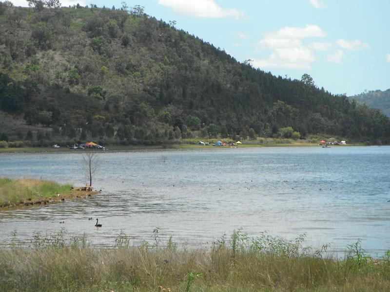 Campers on split rock