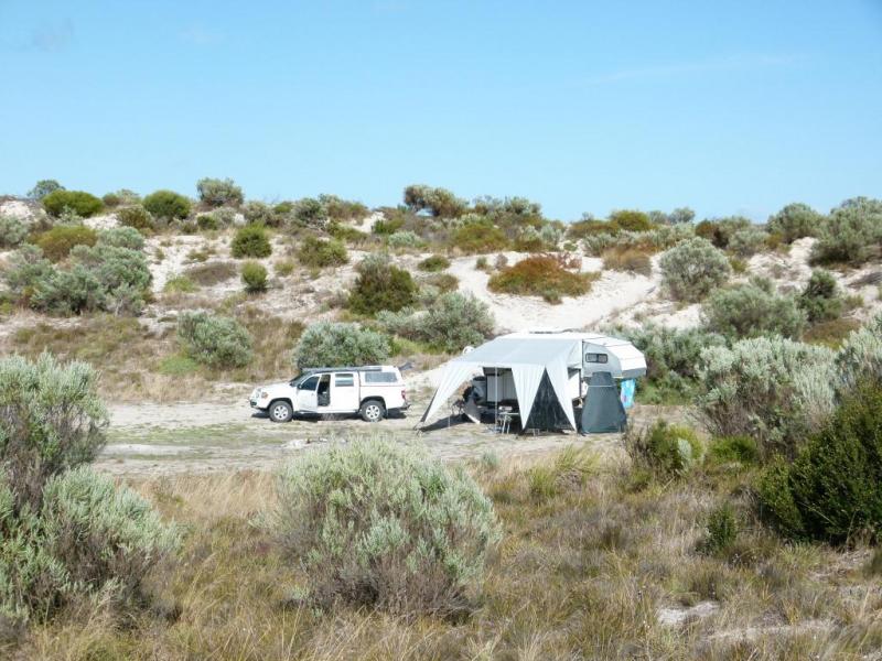 Wauraltee BeachLarge Camp area on the back side of the dunes 