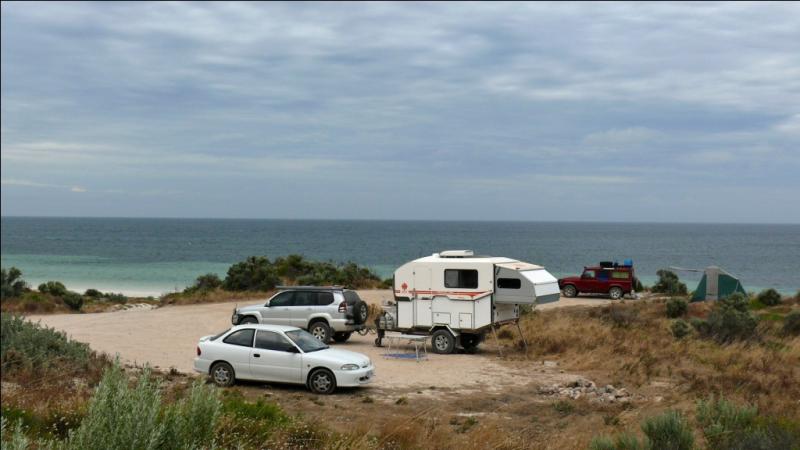 Wauraltee BeachCamp area adjacent beach entrance