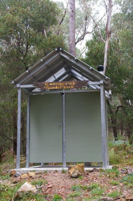 Goongerah ParkGoongerah Park Thunderbox. Waiting room inside.