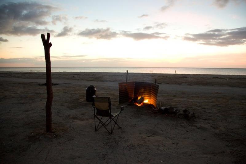 Campsite at Bathurst HeadThis campsite was to the southern end of the beach and I had half a kilometre of beach to myself.